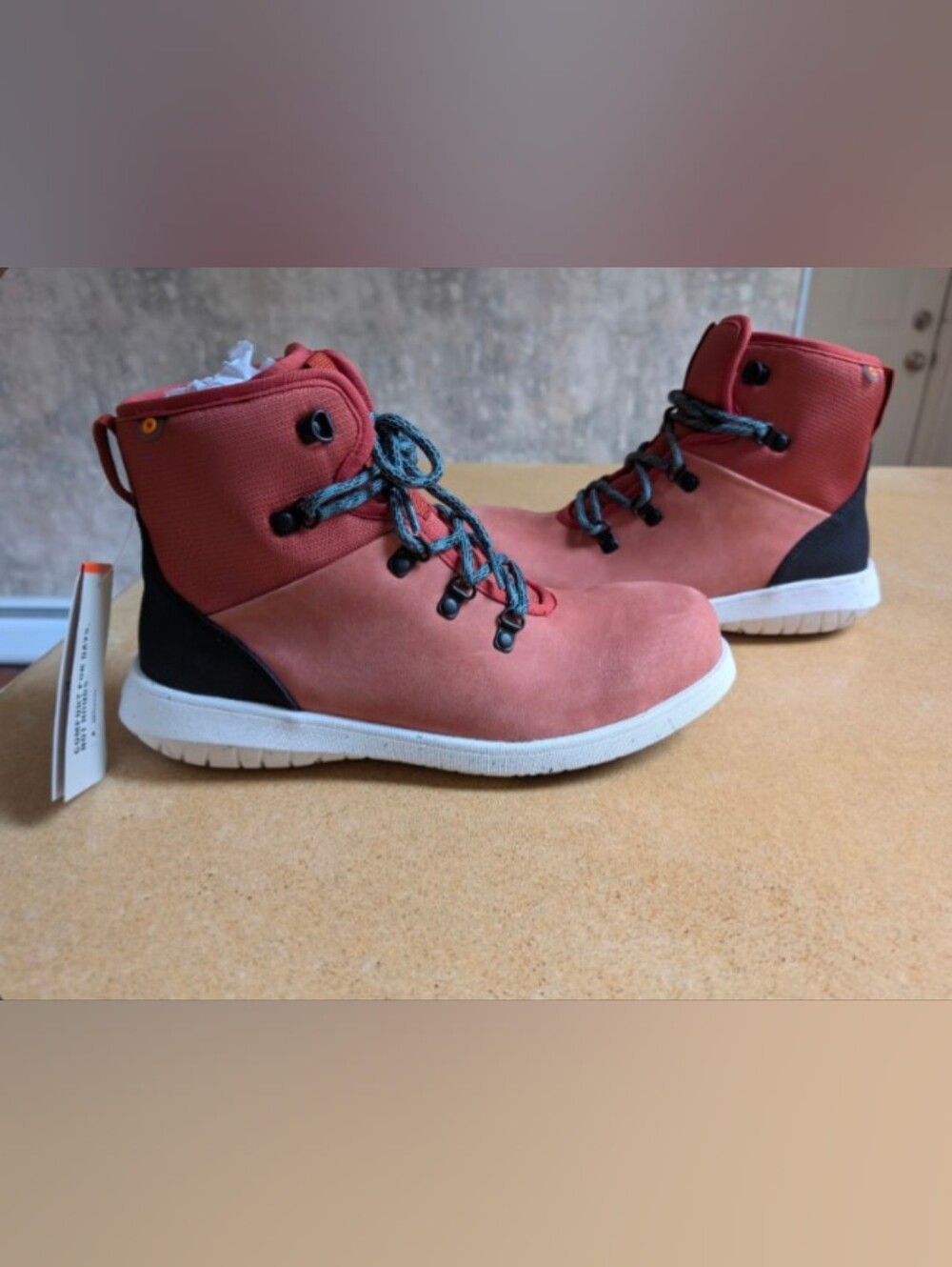 NEW IN BOX BOGS Cypress Lace ST Paprika Waterproof Boots with Safety Toe 8.5 - Picture 4 of 7